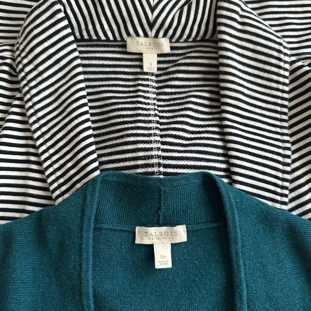 Talbots Teal Open-Front Cardigans - Picture 12 of 14